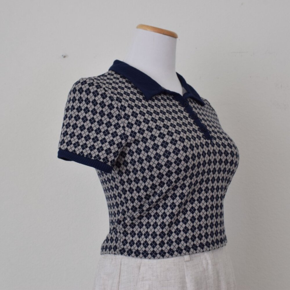 Poly/Rayon Spandex Short-Sleeved collared blouse‎ by Pink Rose size M - Picture 6 of 11